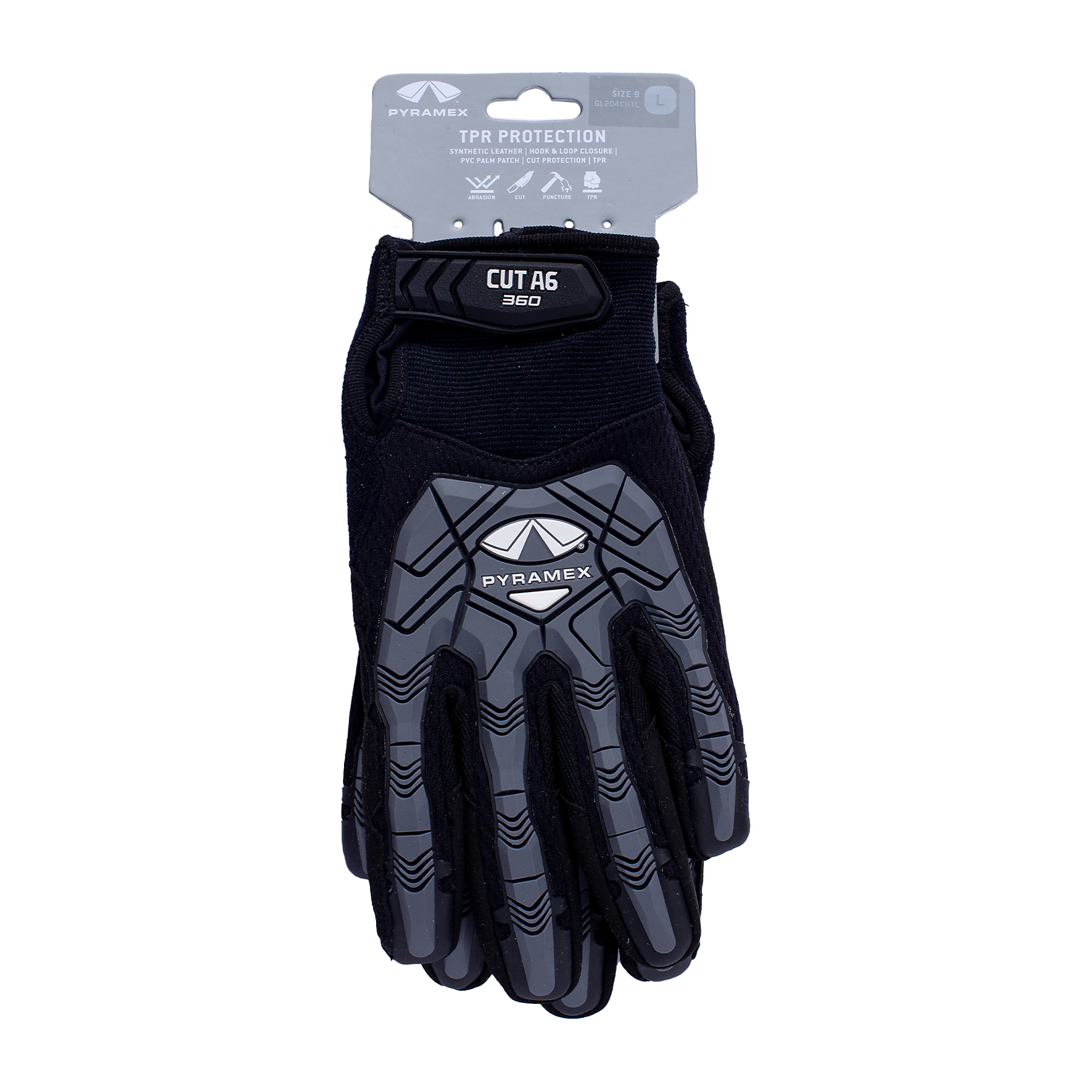 Pyramex Gloves TPR PVC Palm 360 Cut A5 H&L w TS X3
